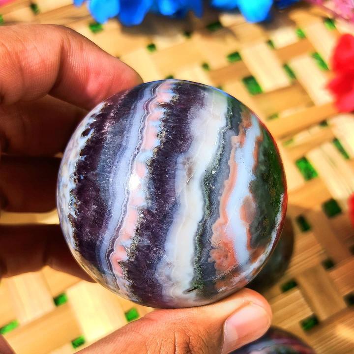 Amethyst Lace Agate Sphere Grade: Top