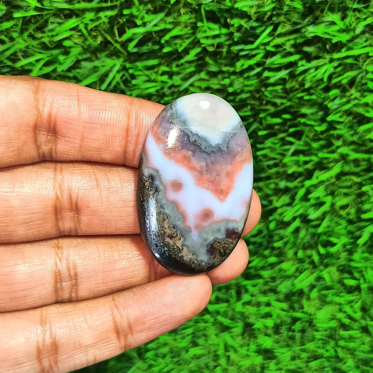 Amethyst Lace Agate Cabochons Grade: Top