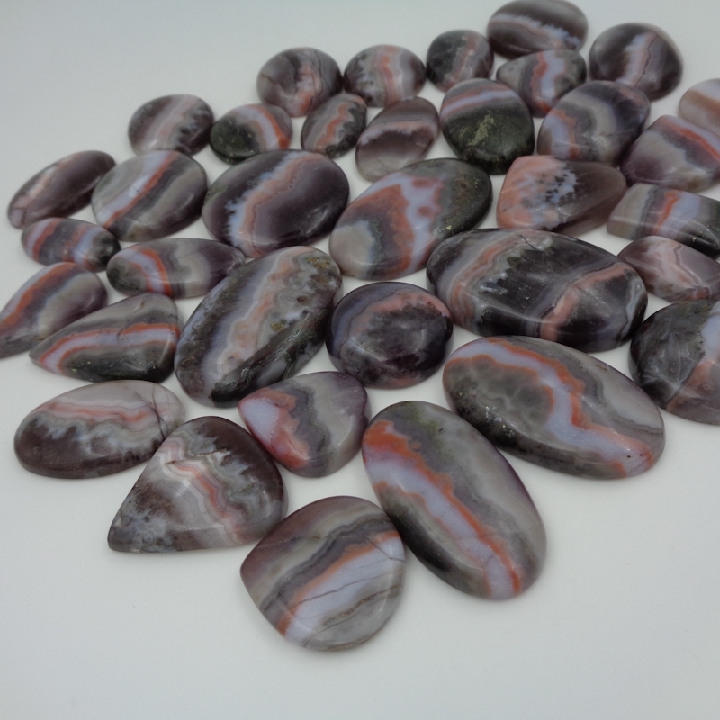 Amethyst Lace Agate Cabochons Grade: Top