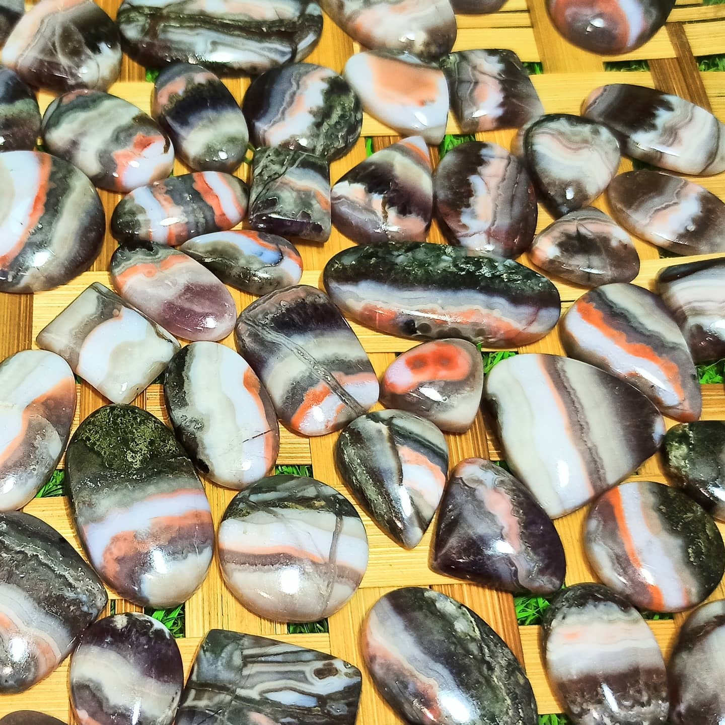 Amethyst Lace Agate Cabochons Grade: Top