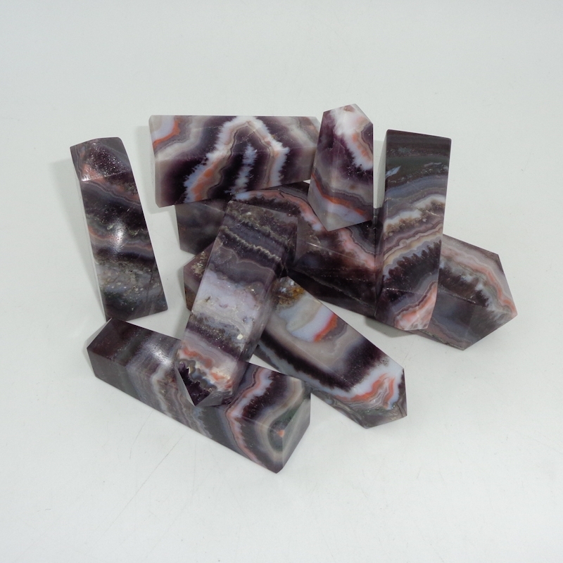 Amethyst Lace Agate Tower Obelisk Grade: Top