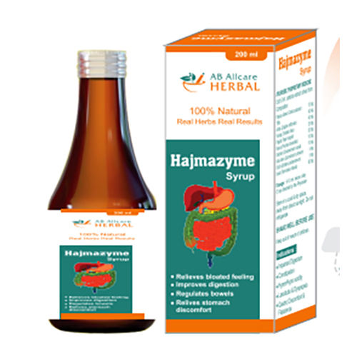 Hajmazyme Syrup को ठंडी और सूखी जगह पर स्टोर करें