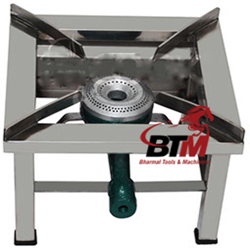 Burner Gas Bhatti - Stainless Steel, Variable Dimensions | Durable Steel, Easy Cleaning, Efficient Cooking, One Burner, Stable Base, 1 Year Warranty