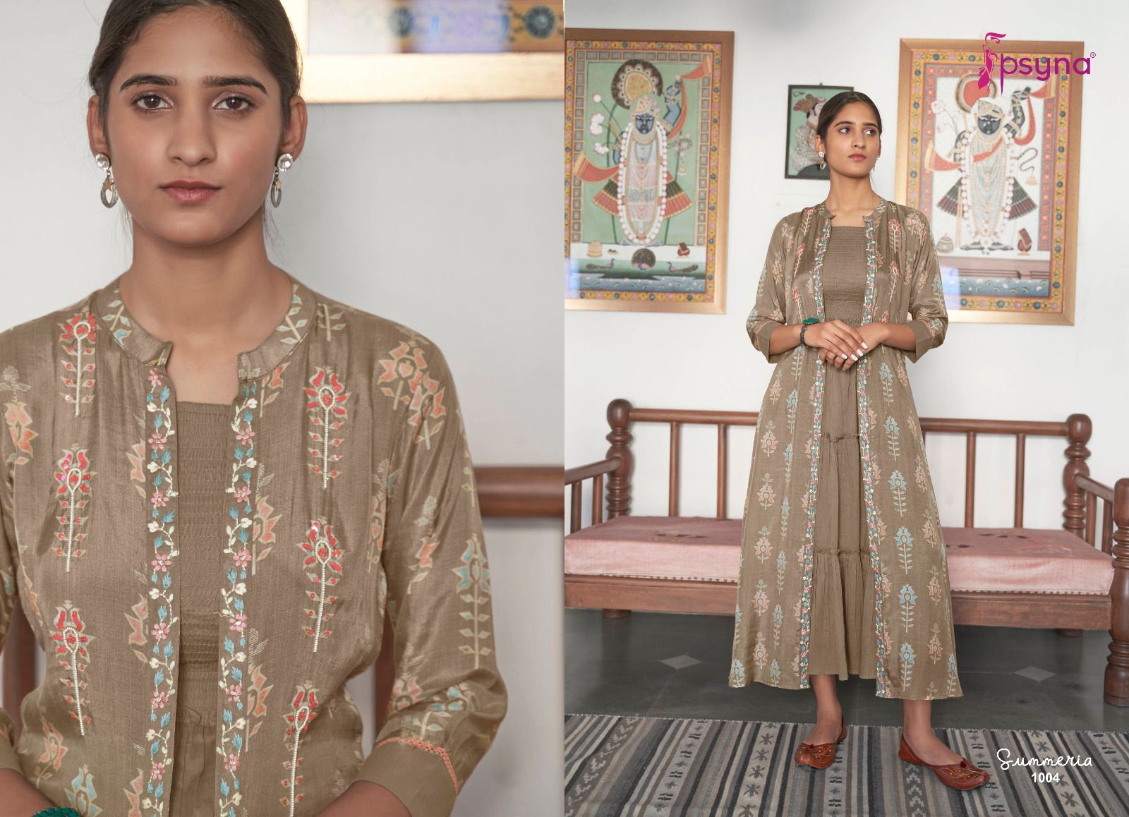 As Shown In The Images Shrug And Kurti With Handwork And Accessories