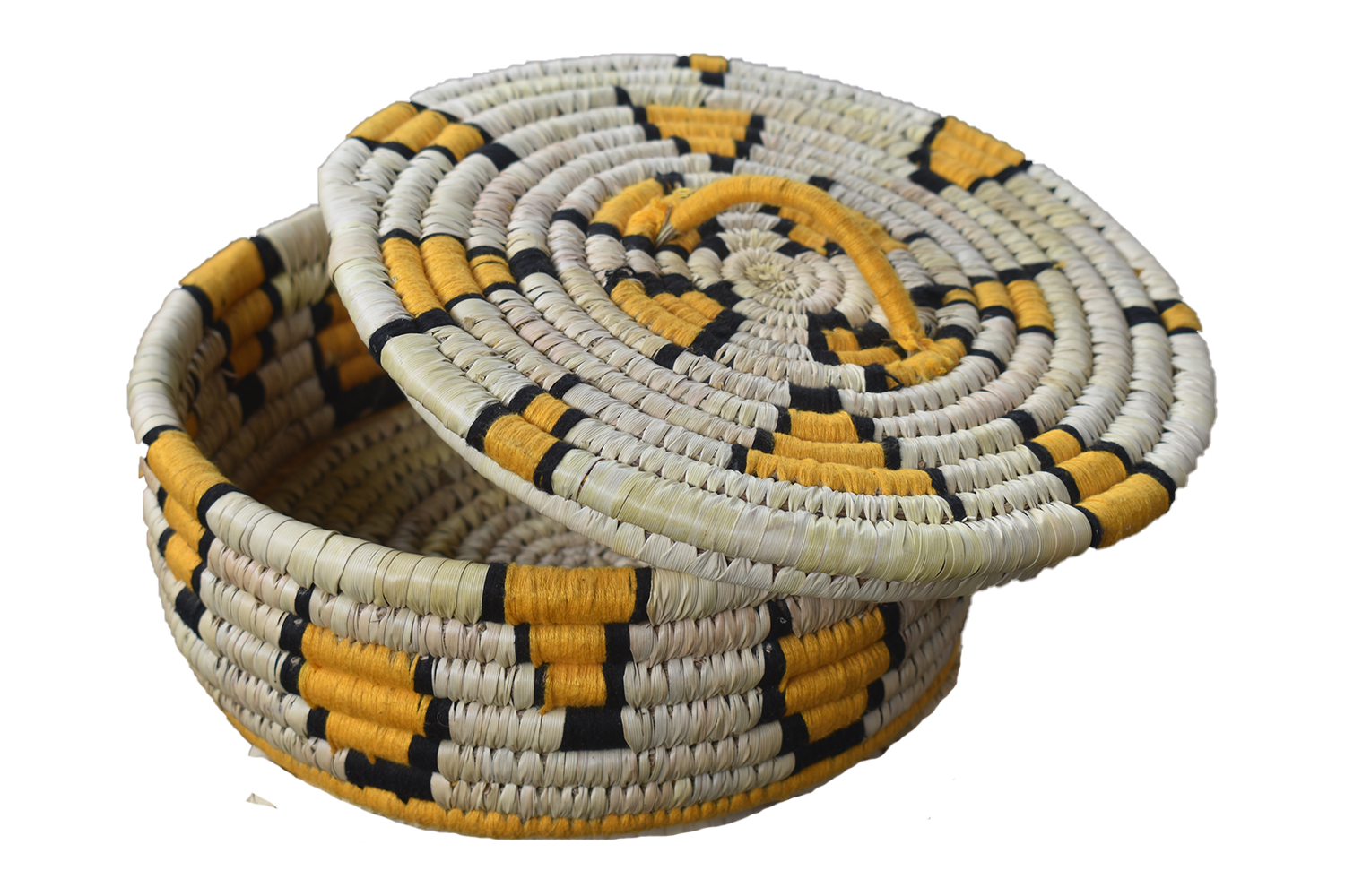 Sabai Grass Decorative Chapati Box - 8 Inch Round, Natural Yellow Wicker Container With Intricate Handwoven Patterns For Stylish Food Storage