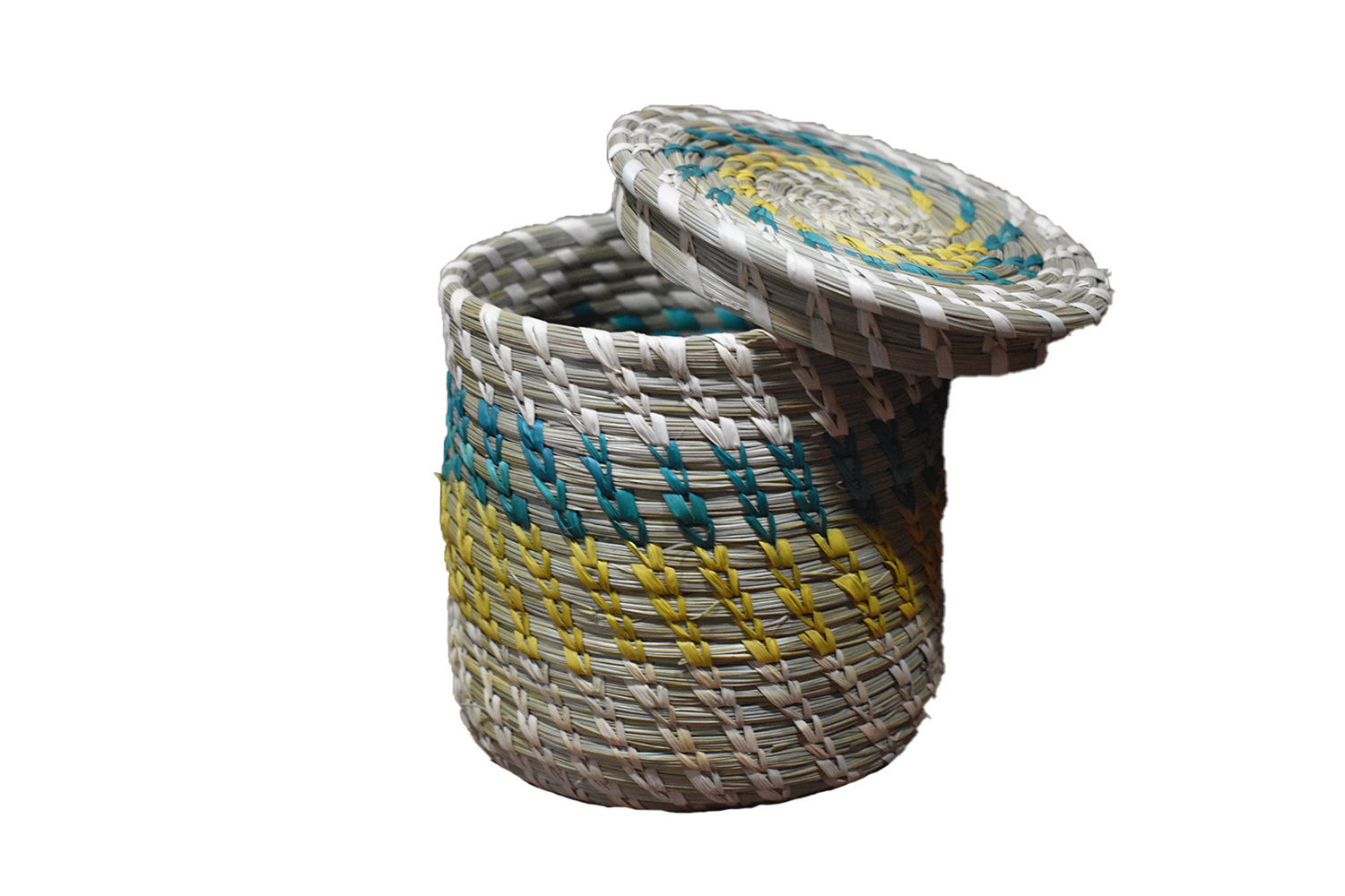 Sabai Grass Handcrafted Round Box - 4.5x4.0 Inch , Durable Eco-friendly Wicker Design, Intricate Artisan Handwoven Patterns, Ideal For Gifting