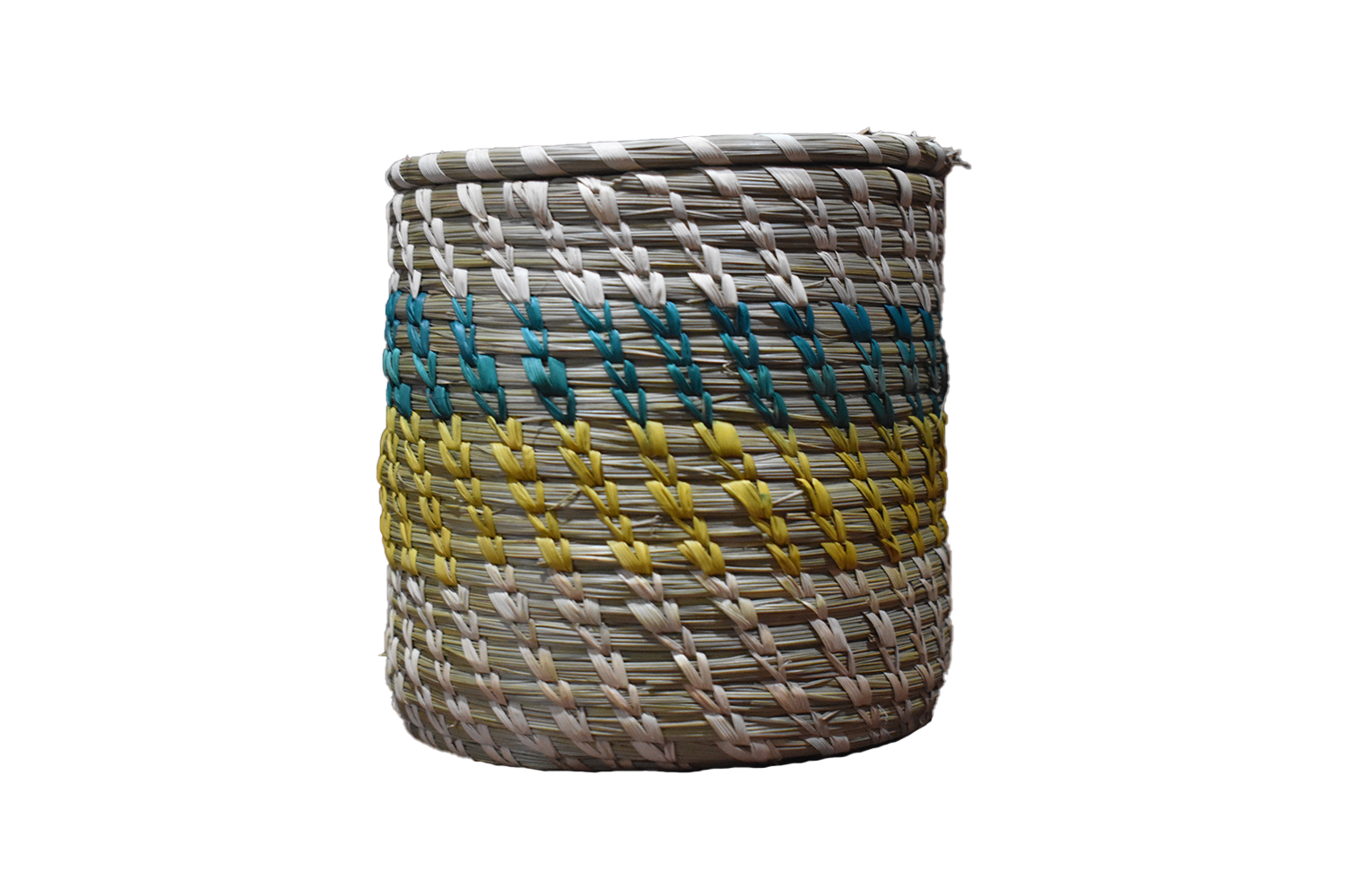Sabai Grass Handcrafted Round Box - 4.5x4.0 Inch , Durable Eco-friendly Wicker Design, Intricate Artisan Handwoven Patterns, Ideal For Gifting