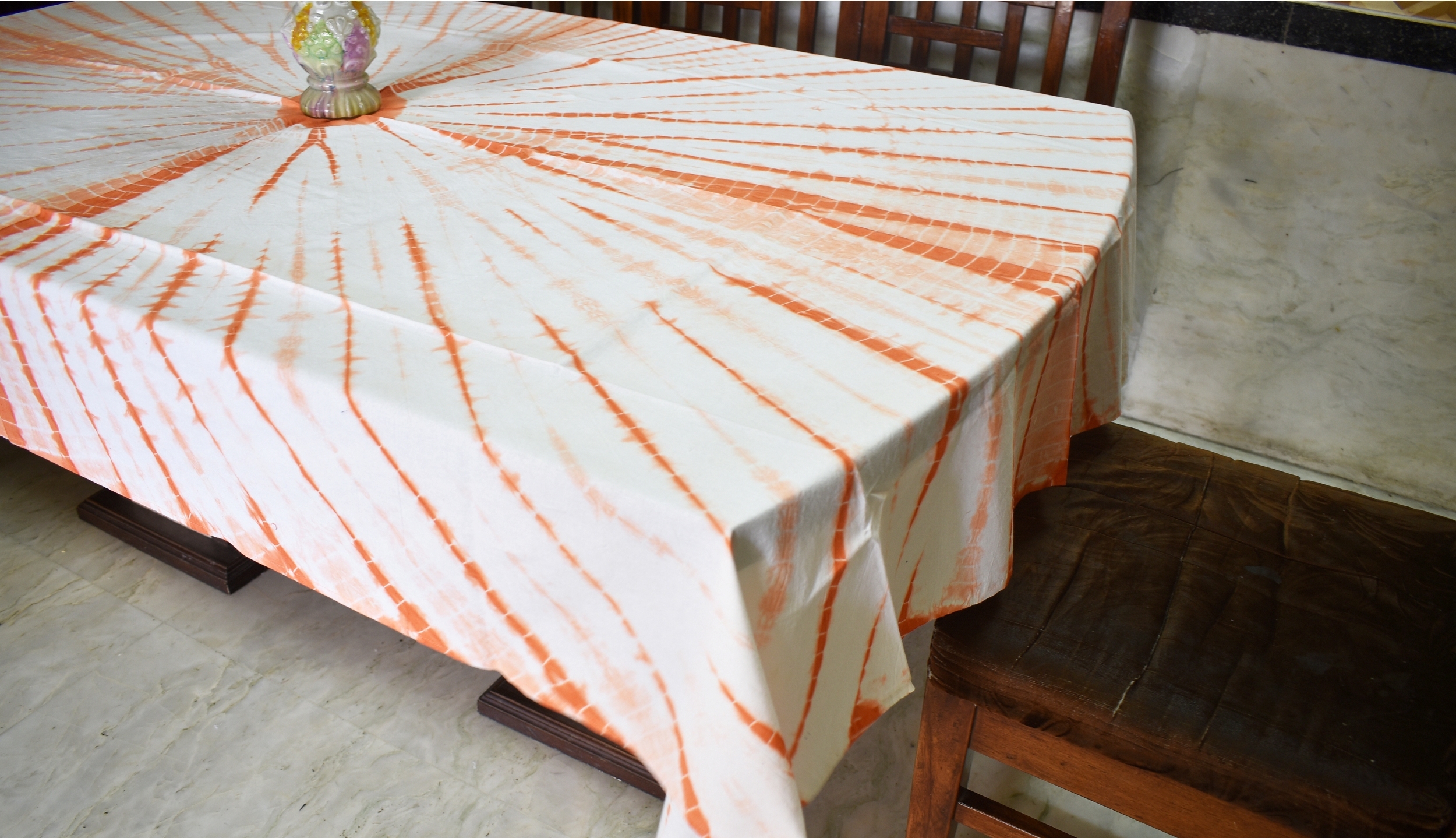 Handcrafted Tie Dye Tablecloth - 100% Cotton, 60x60 Inches | Vibrant Color, Unique Artisan Design, Multi-use For Home And Hotels