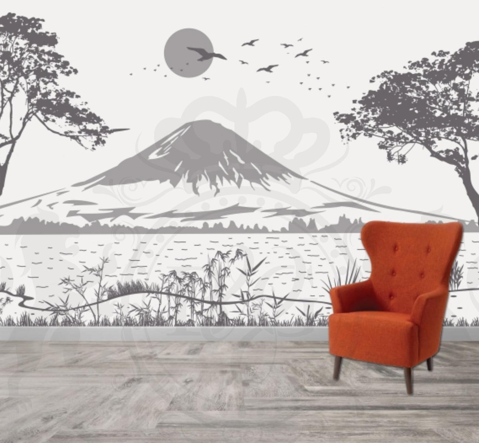 Modern Art Customised Wallpaper - Digital Printed, Customised Size | Available In 9 Paper Qualities, Suitable For Residential & Commercial Use