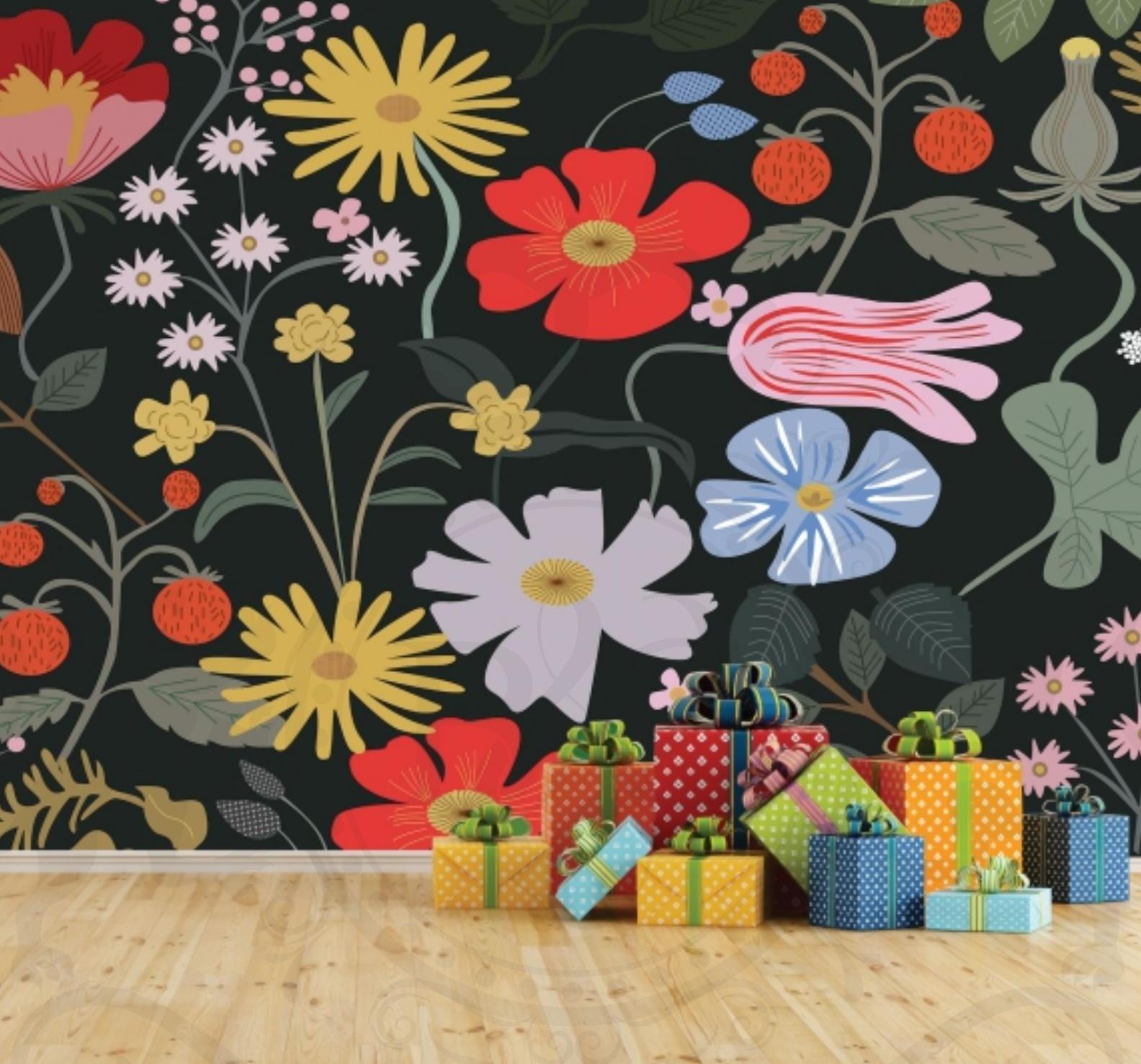 Modern Art Customised Wallpaper - Digital Printed, Customised Size | Available In 9 Paper Qualities, Suitable For Residential & Commercial Use