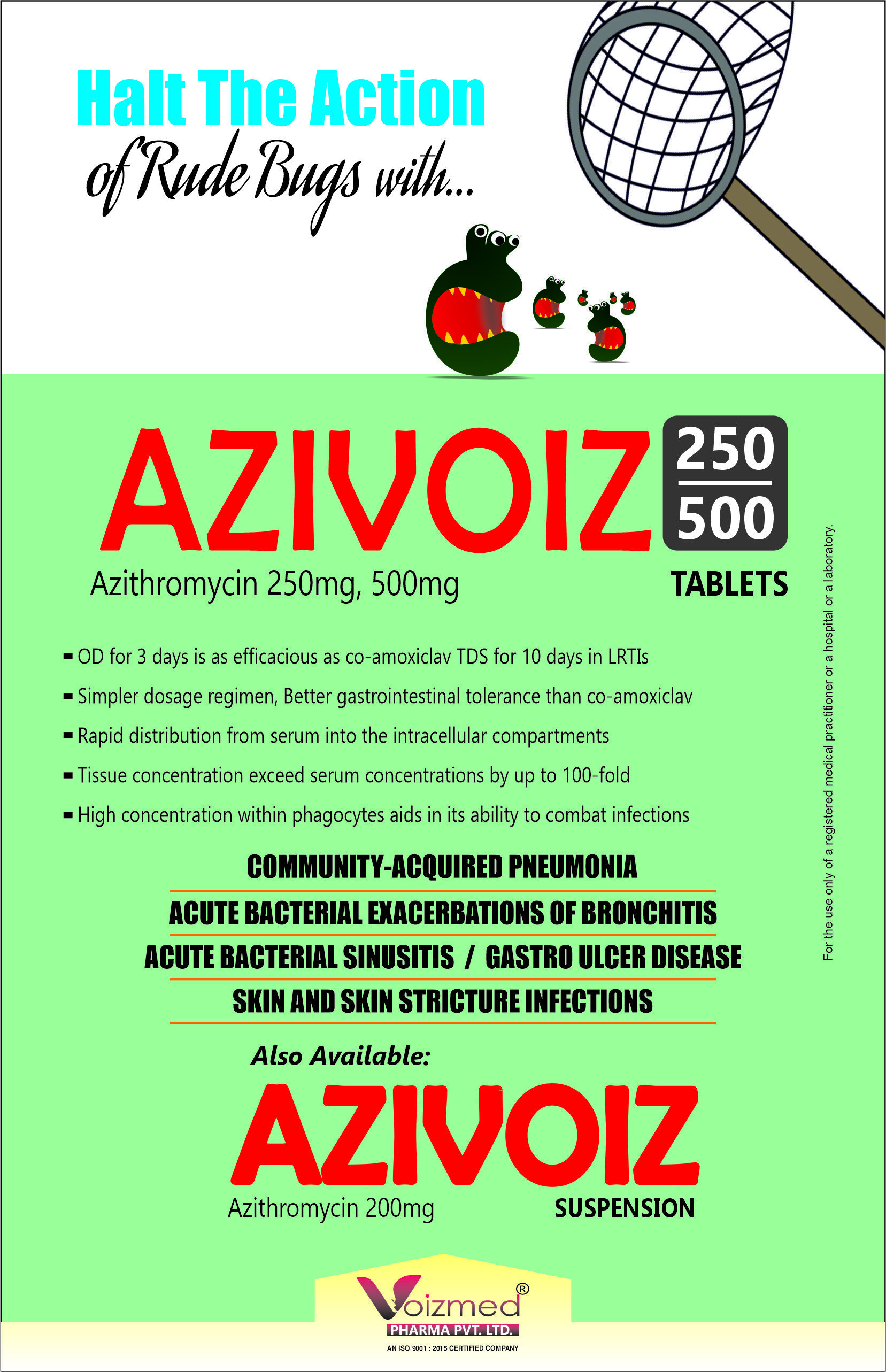 Azithromycin - 250 Mg Tablets | Antibiotic For Treating Bacterial Infections, Suitable For Clinics And Hospitals