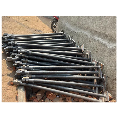 Mild Steel Plate Foundation Bolt - Gray Color, Powder Coated Finish | Industrial Usage and Durable Design for Reliable Performance
