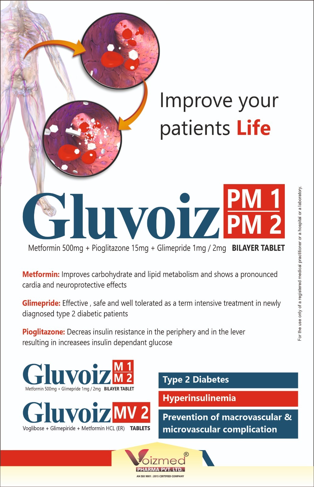 Tablets Glimepiride 1mg Metformin 500mg