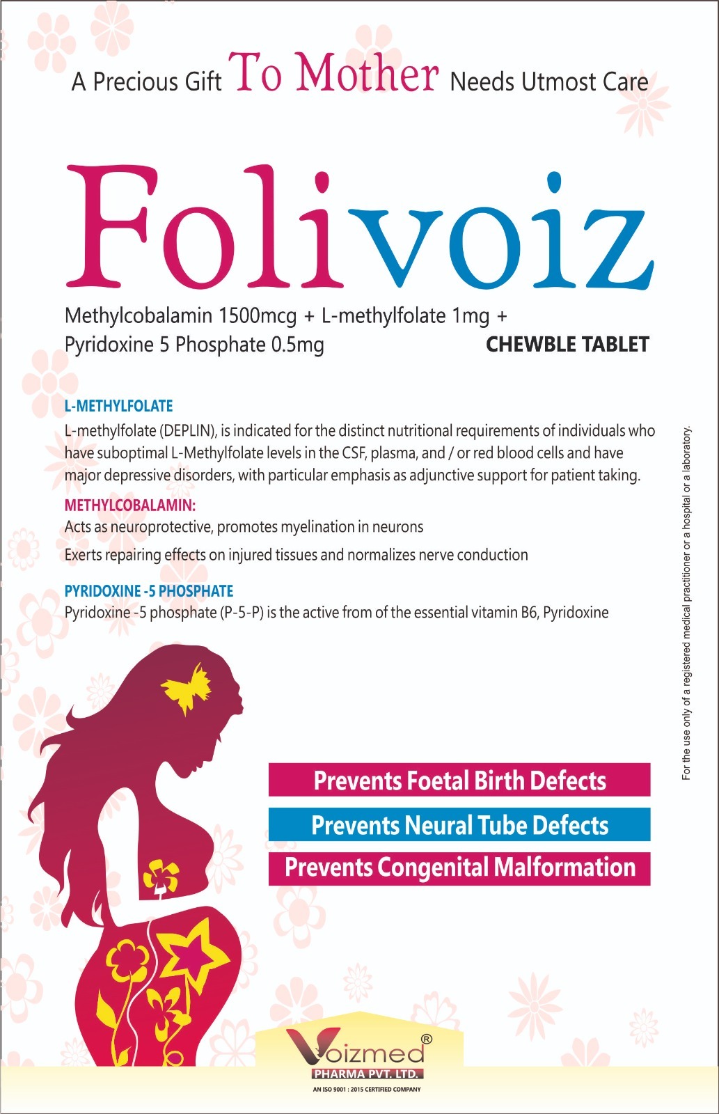 Tablets Methylcobalamin 1500mcg L-methylfolate 1mg Pyridoxal 5