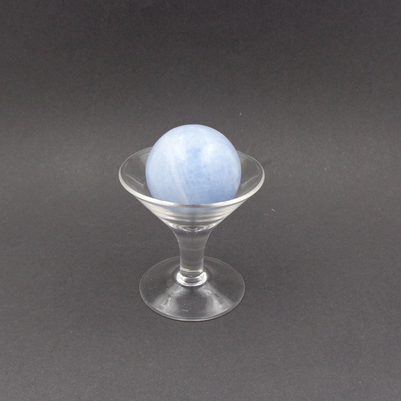 Blue Calcite Sphere Grade: Top