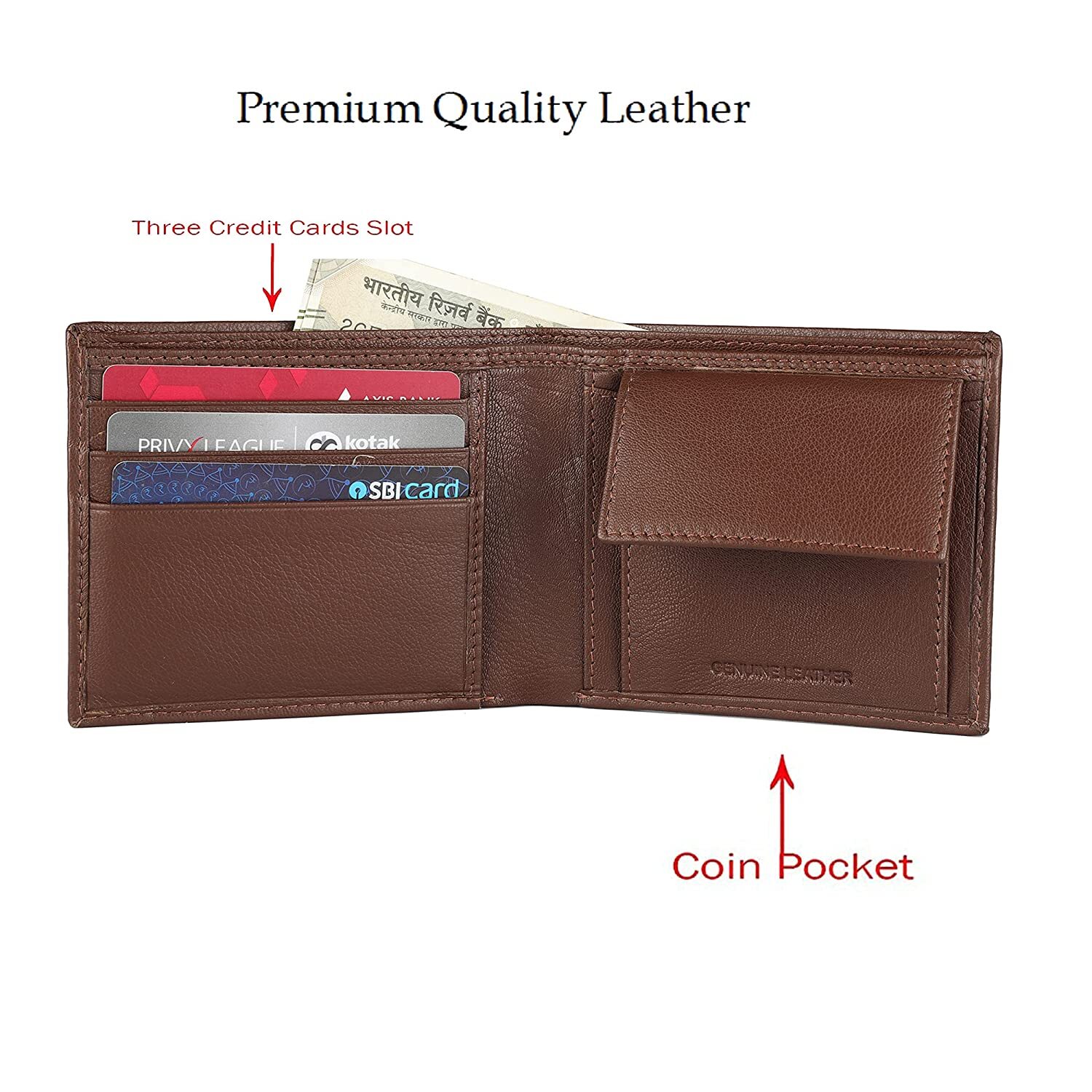 Brown Omax Real Leather Wallet For Men-ltwl