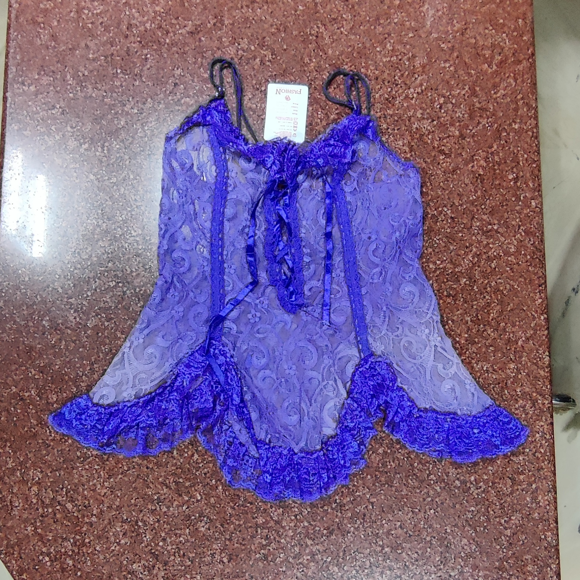 Imported Secondhand Onetime Used Ladies Nighty - Cotton, One Size, Light Blue | Button Closure, Comfortable Fit, Sleeveless Style, Soft Fabric