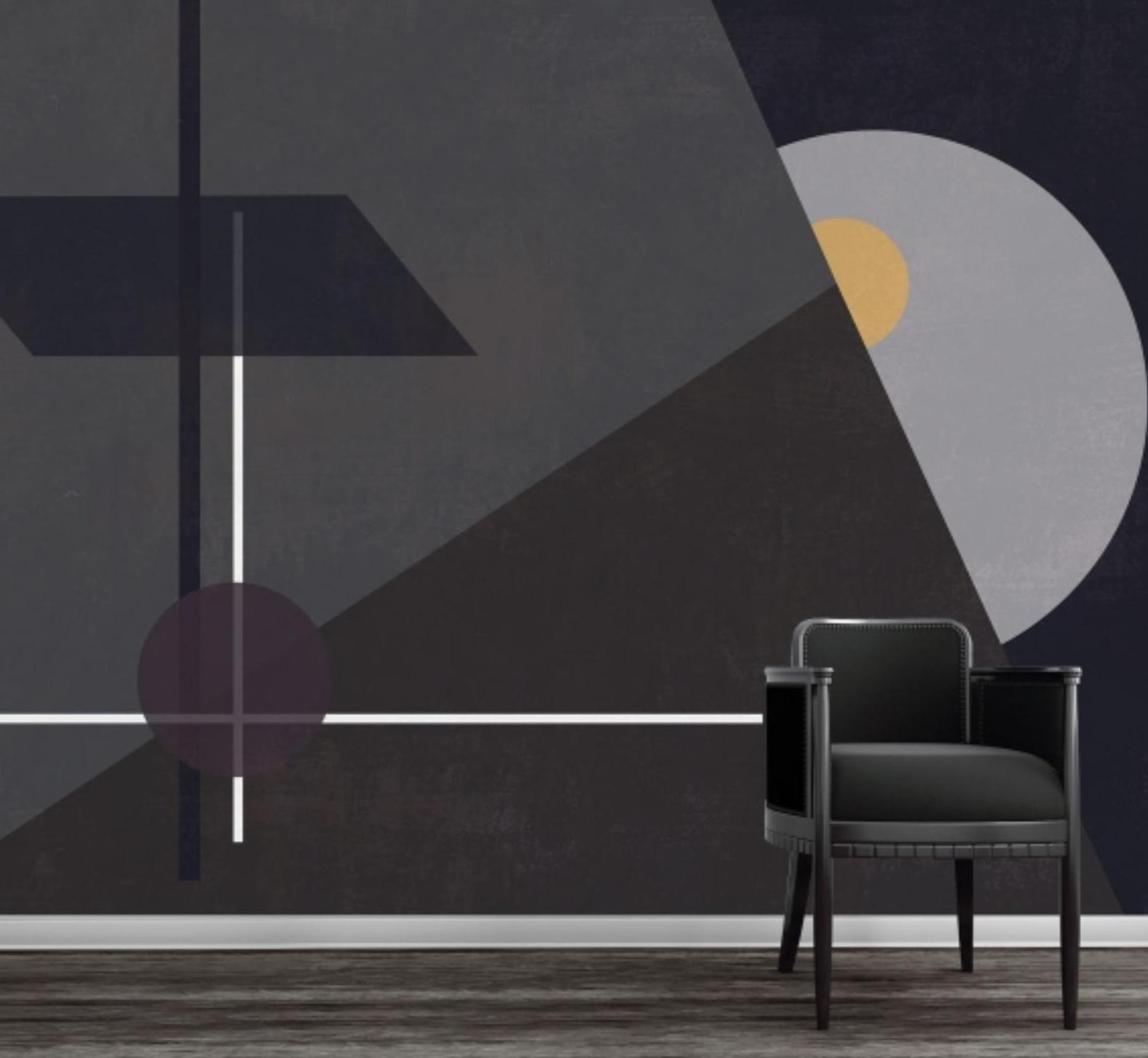 Geometrical Pattern Customised Wallpaper - 9 Paper Qualities, Custom Size, Brown And Gold Design | Modern Style For Residential And Commercial Use