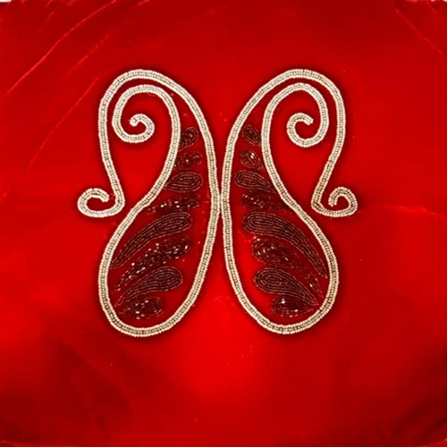 Red Paisley Pattern Cushion Cover