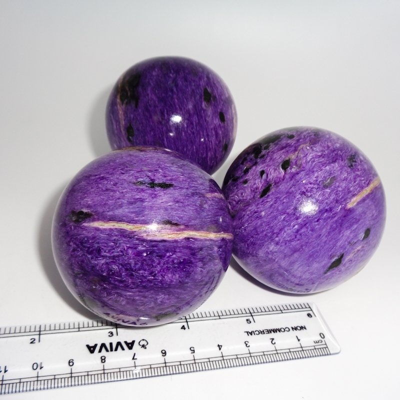 Charoite Sphere - 3 To 3.5 Inch Purple Natural Stone, Top Grade Healing Crystal For Home Decor And Meditation