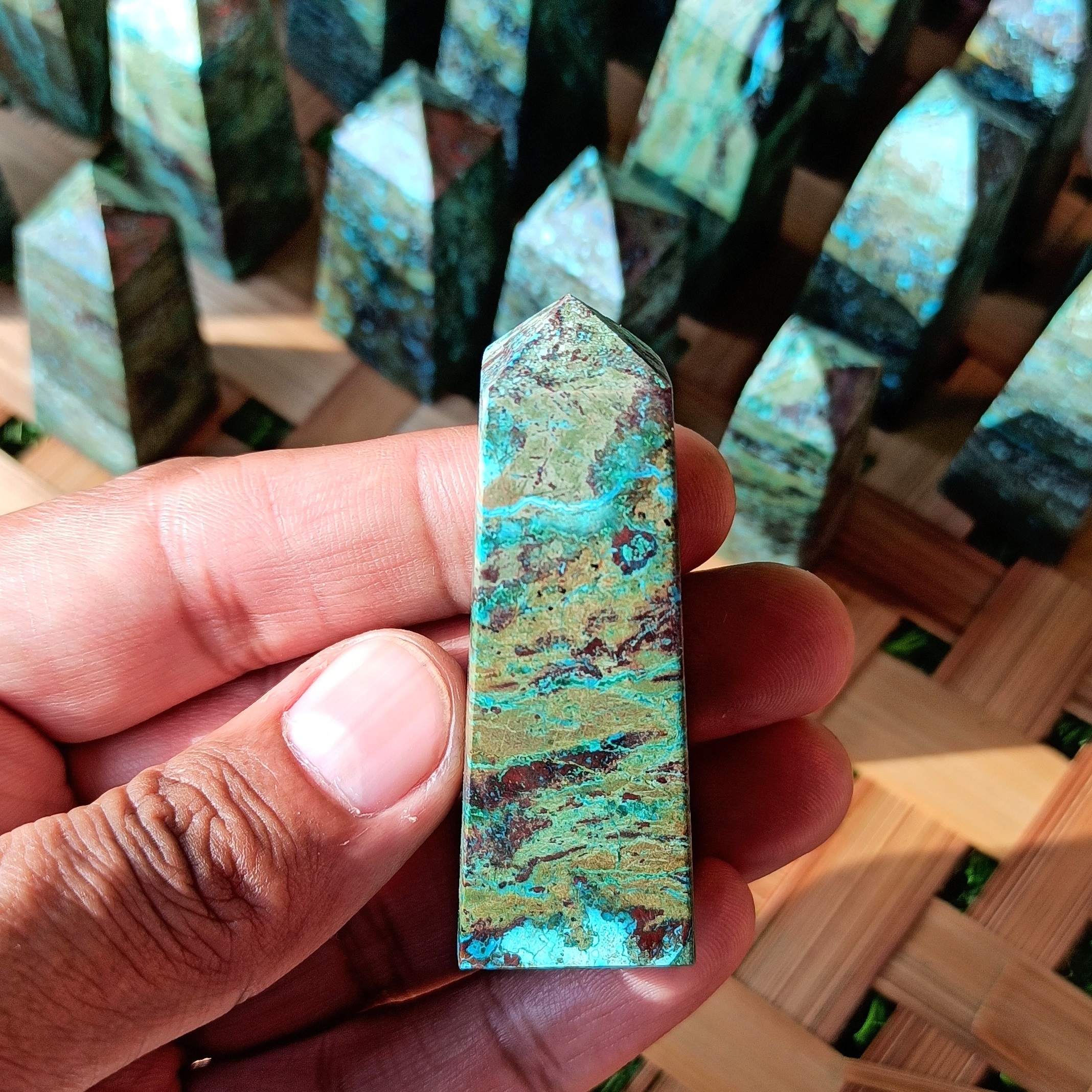 Chrysocolla Tower Obelisk Grade: Top