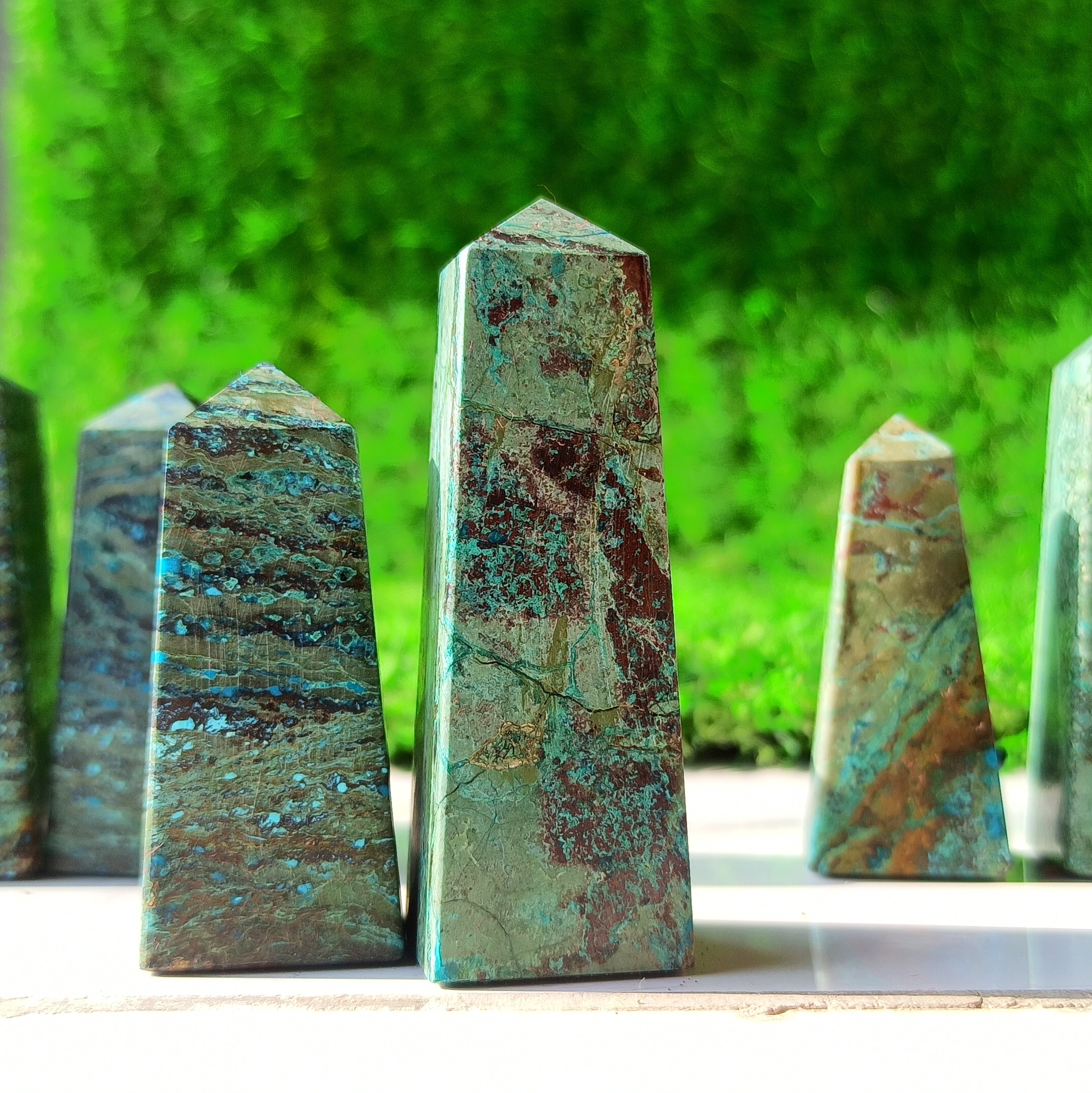 Chrysocolla Tower Obelisk Grade: Top