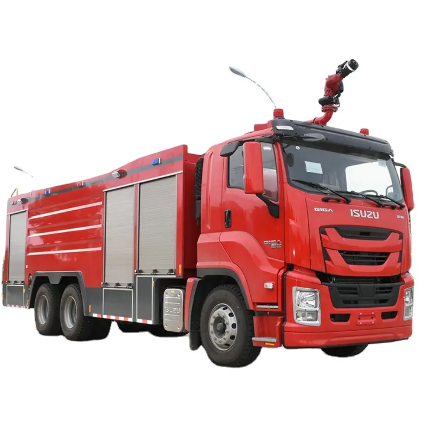 Multi-function Fire Truck - Raw Material, 2100x1000x1200 Mm Dimensions , Natural Color - Automatic Plc Control, High-ejection Arm With Two-section Folding Structure, 32250 Kg Weight, 162kw Power, Electric Drive Type