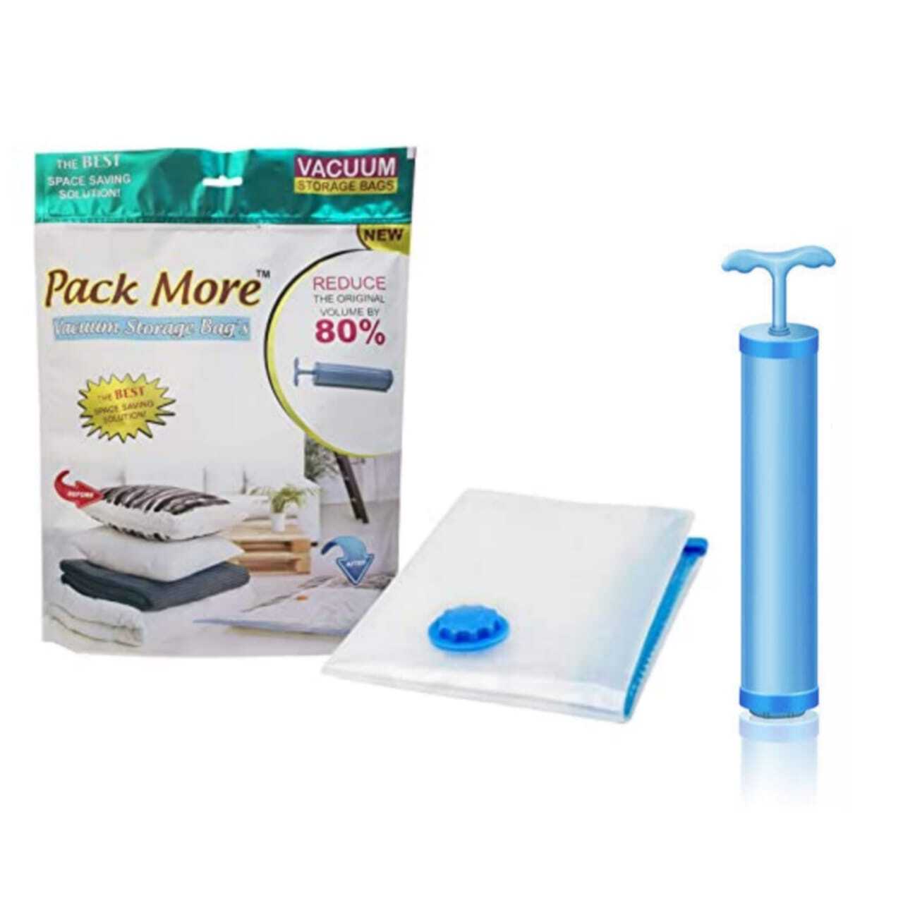 Vacuum Storage Bags Extra Large - Laminated Material, 100x80 Cm, Transparent | Heat Seal Double String Design, 3-month Warranty, Dust & Moisture Protection