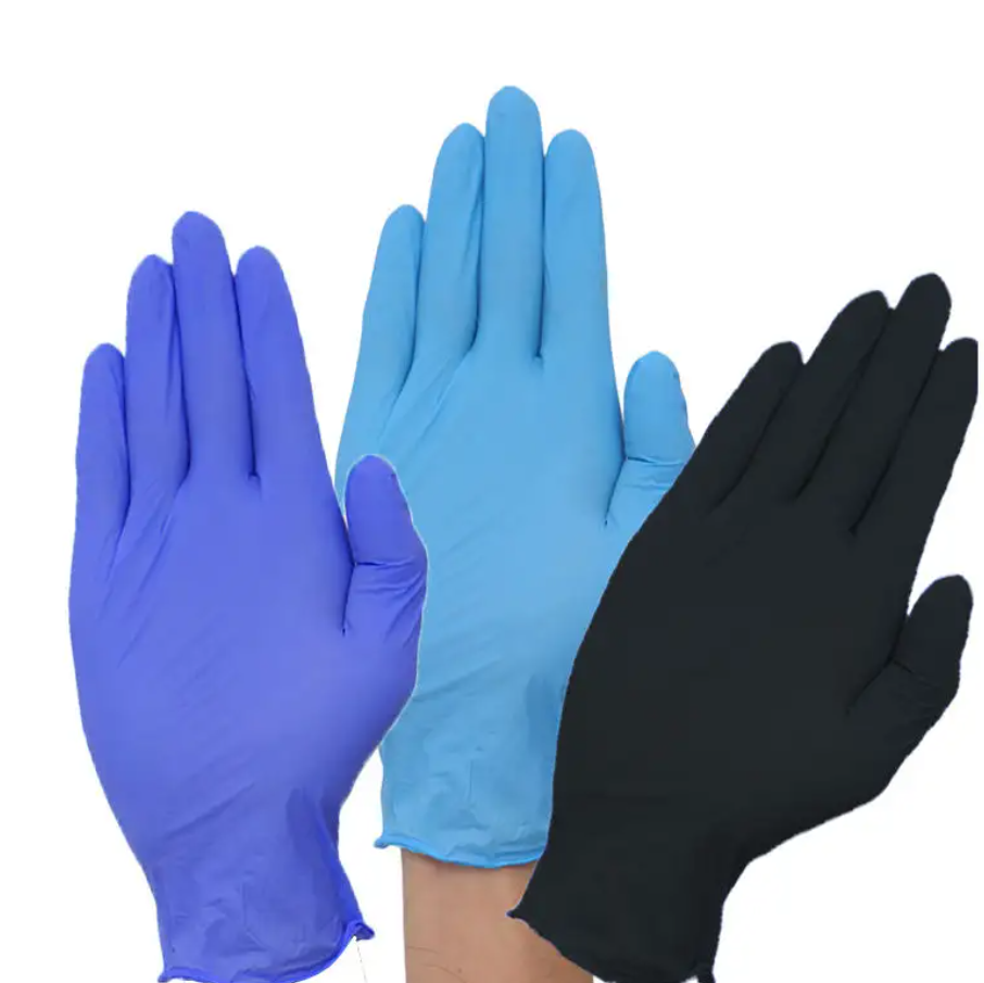Nitrile Examination Gloves - 9 Inches, Blue, Powder-free | Durable, Textured, Beaded Cuff, Chemical Resistant, 5-year Shelf Life, Economical
