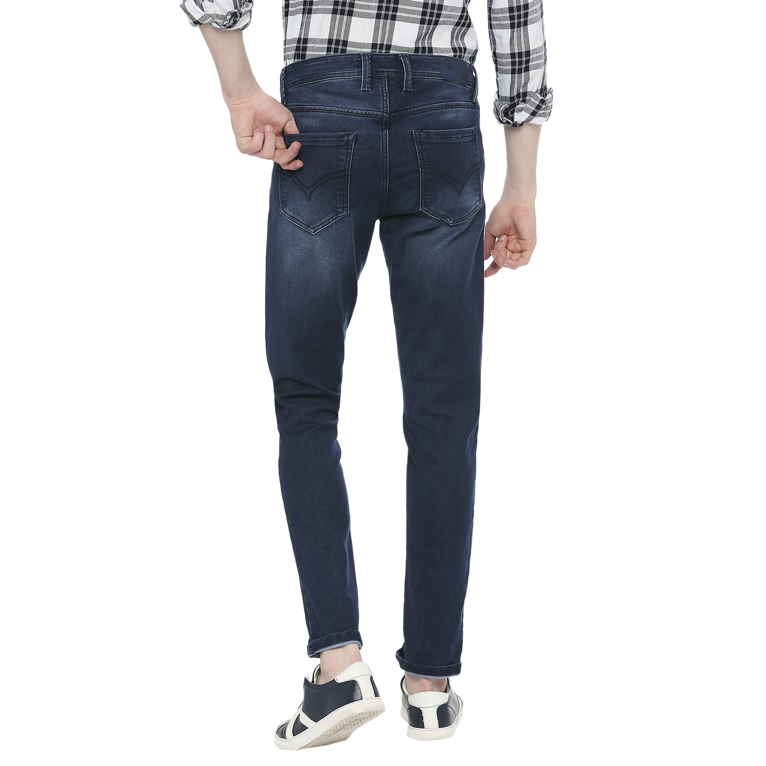 Integriti Slim Fit Men's Jeans - Denim Material, All Sizes, Blue Color | Washable, Plain Dyed, Suitable For Rainy, Summer, And Winter Seasons