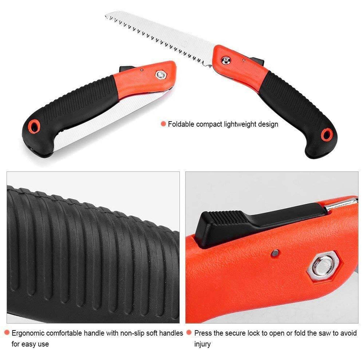 Folding Saw For Trimming Pruning Camping Shrubs And Wood (0464l) - Carbon Steel Material, 23x6x3 Cm Size, Multi/assorted Color | Ideal For Outdoor Woodwork