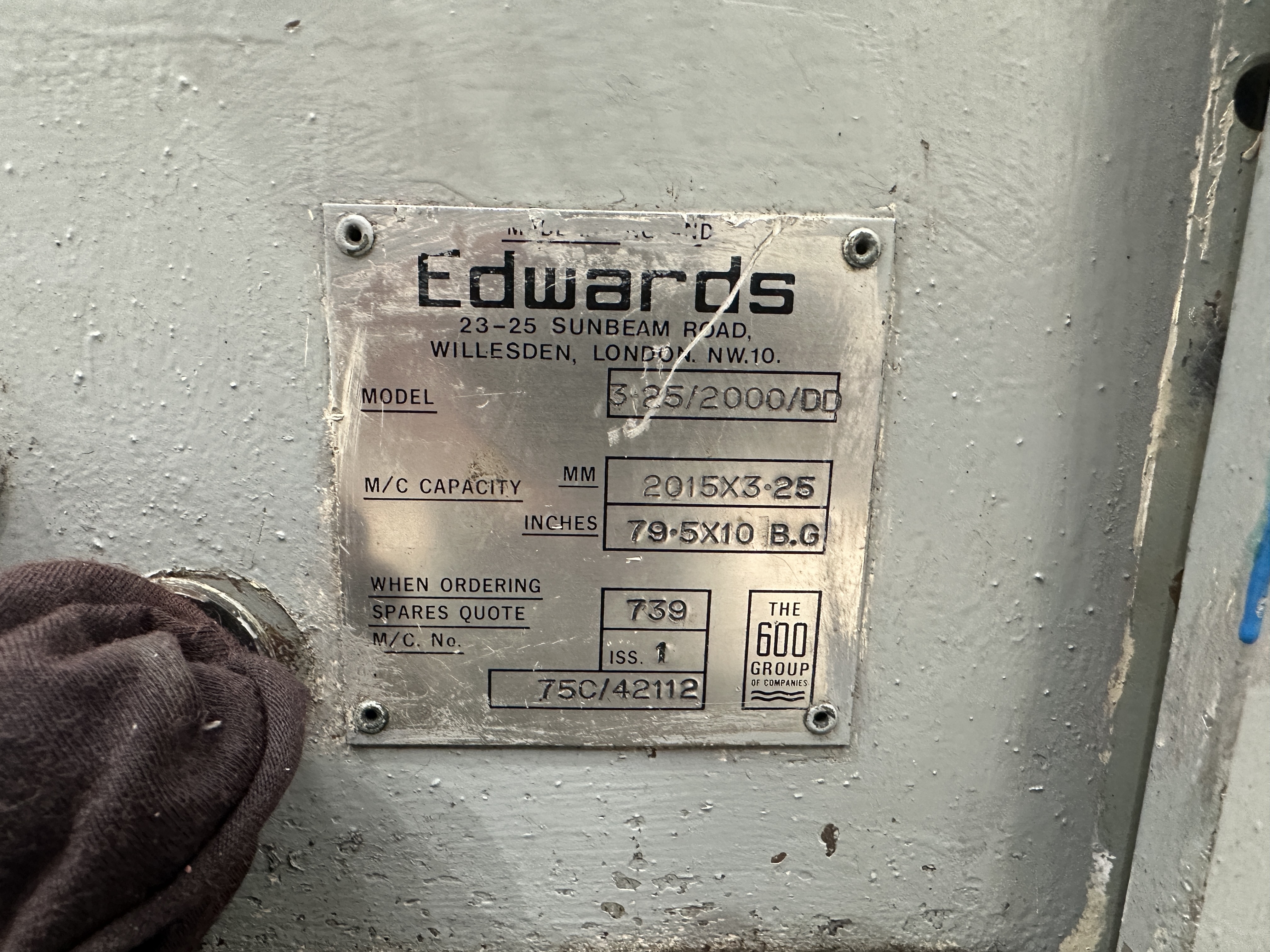 Edwards 2015 X 3.25 Mm Sheering Machine