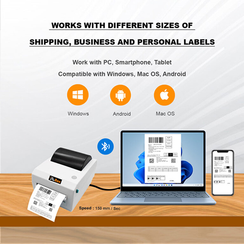 4 Inch Direct Thermal Label And Receipt Printer - 203 Dpi, 150 Mm/s Print Speed | Usb Interface, Ccd Scan Type, Ideal For Logistics And Retail