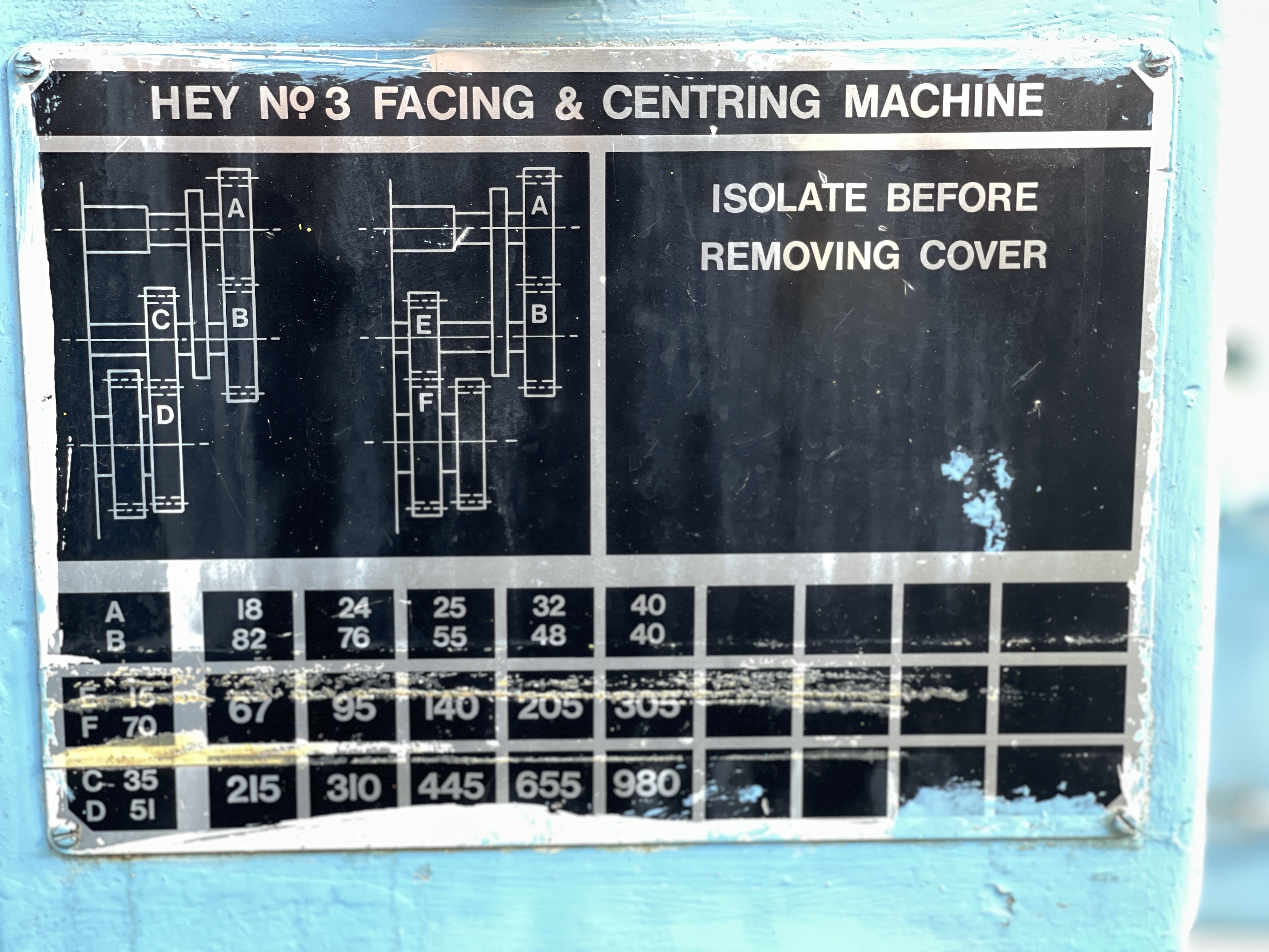 Hey No.3 Facing Centering Lathe