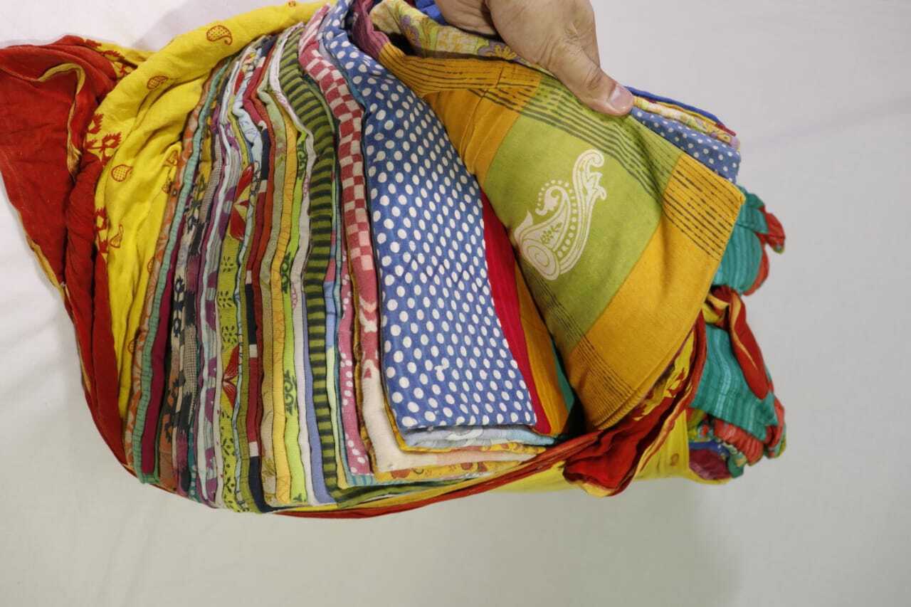 Coloured Old Cotton Dhoti