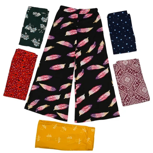 मल्टीकलर गर्ल्स प्रिंटेड प्लाज़ो