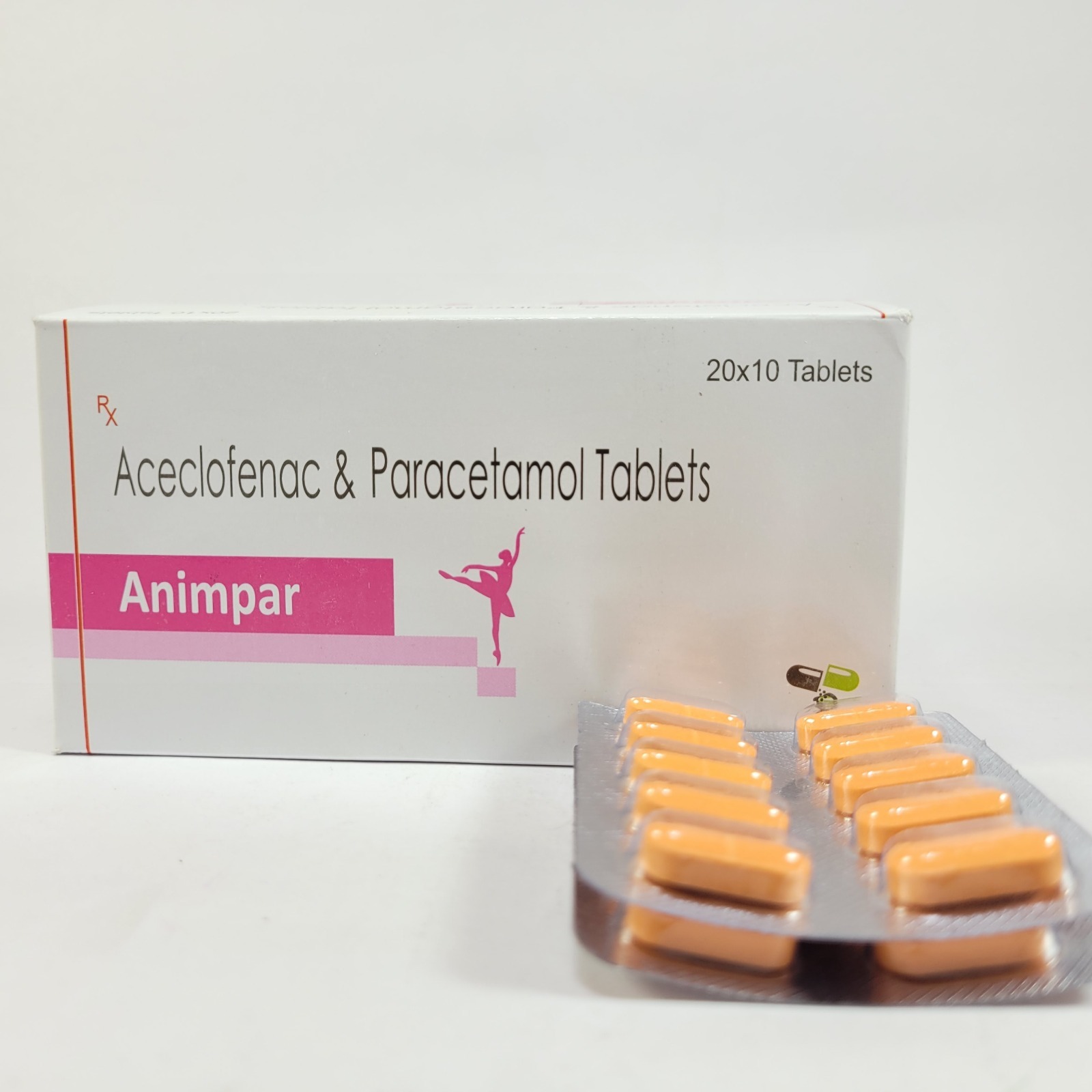 Aceclofenac And Paracetamol Tablets - 100mg/325mg, Orange Capsule, Blister Pack | Pain And Fever Relief For Headaches, Muscle Aches, And Inflammation