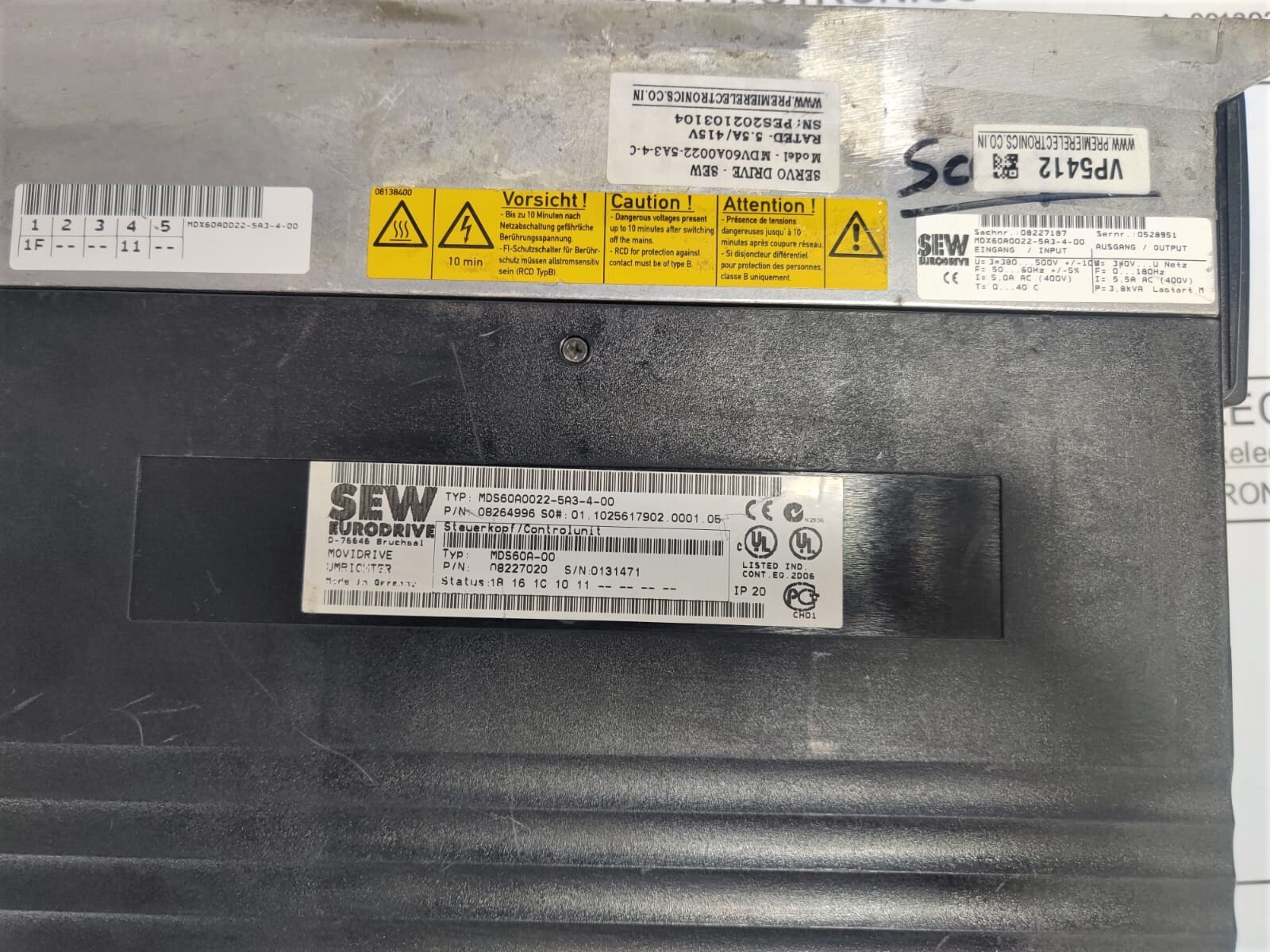 Sew Servo Drive Mdv60a0022-5a3-4-c 5.5a 415volt Application: Industrial