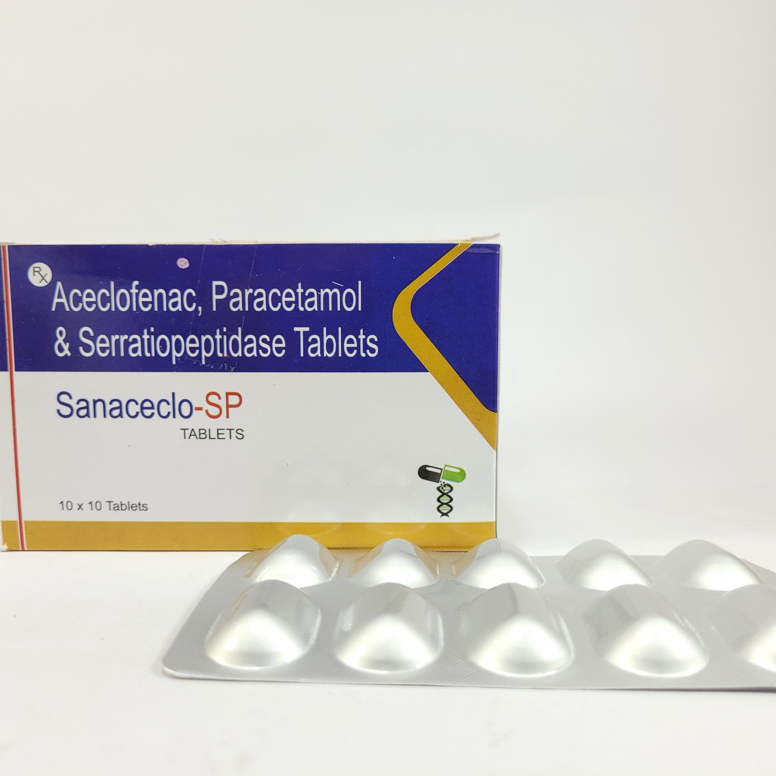 Serratiopeptidase Tablets - Aceclofenac 100mg, Paracetamol 325mg, Serratiapeptidase 10mg | Pain Relief And Anti-inflammatory Benefits