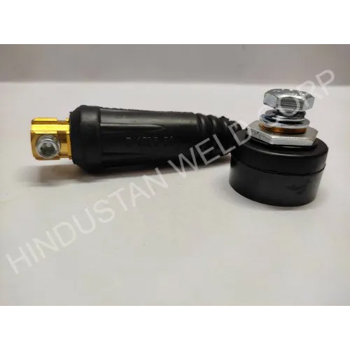 Male Welding Cable Connector - Metal & Plastic, Different Sizes Available, Black Color | Durable, Easy To Use, Reliable Electrical Connection