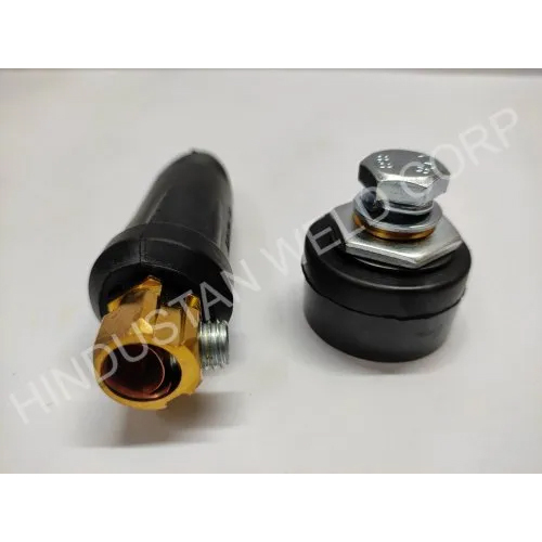 Male Welding Cable Connector - Metal & Plastic, Different Sizes Available, Black Color | Durable, Easy To Use, Reliable Electrical Connection