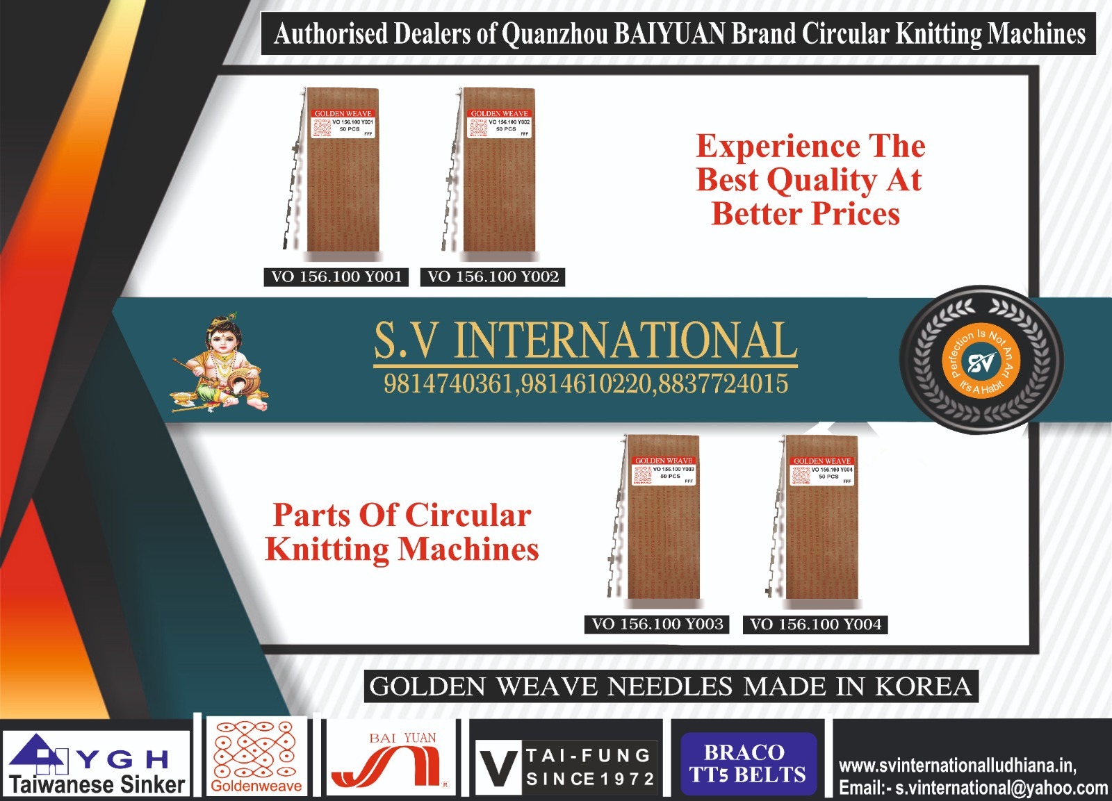 Vo 156.100 Y001-2-3-4 - Steel Circular Knitting Machine Needle | 5000 Pc/hr Capacity, Durable, High Speed, Automatic, Easy Operation, Versatile, 2-3 Kw Power