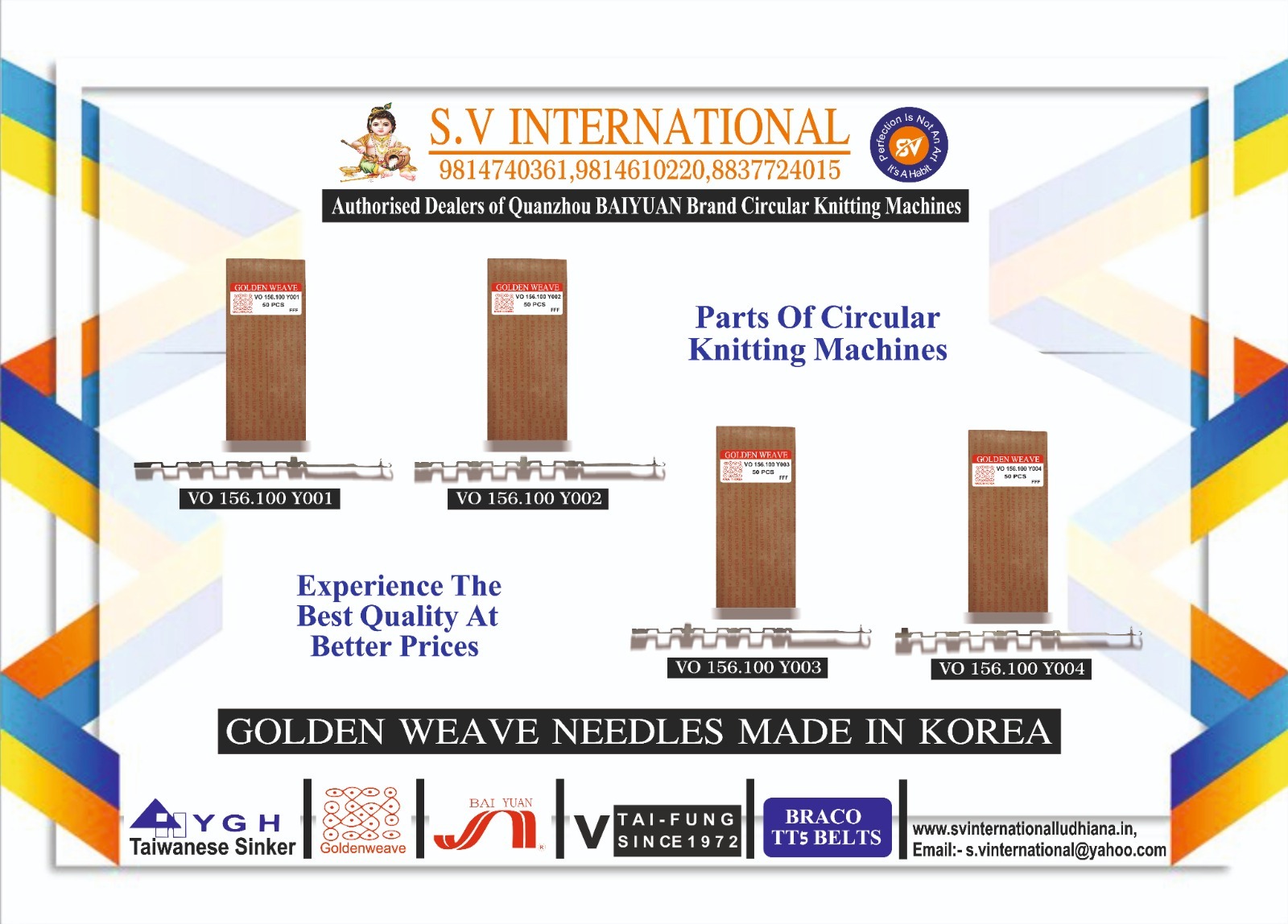 Vo 156.100 Y001-2-3-4 - Steel Circular Knitting Machine Needle | 5000 Pc/hr Capacity, Durable, High Speed, Automatic, Easy Operation, Versatile, 2-3 Kw Power