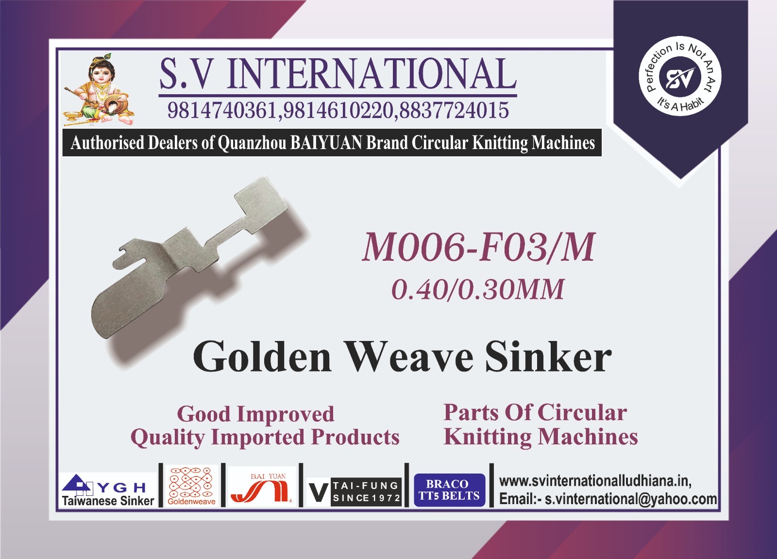 M006-f03/m 0.40/0.30 Mm - Mayer And Cie Machine Sinker