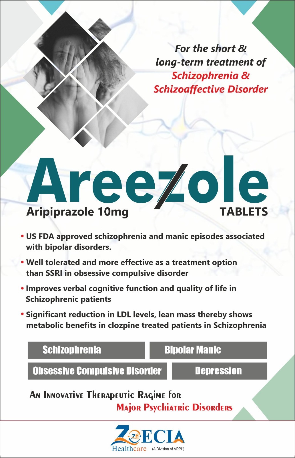 Aripiprazole - 10mg Tablets | Effective Management For Schizophrenia, Bipolar Disorder, Autism, And Tourette Syndrome