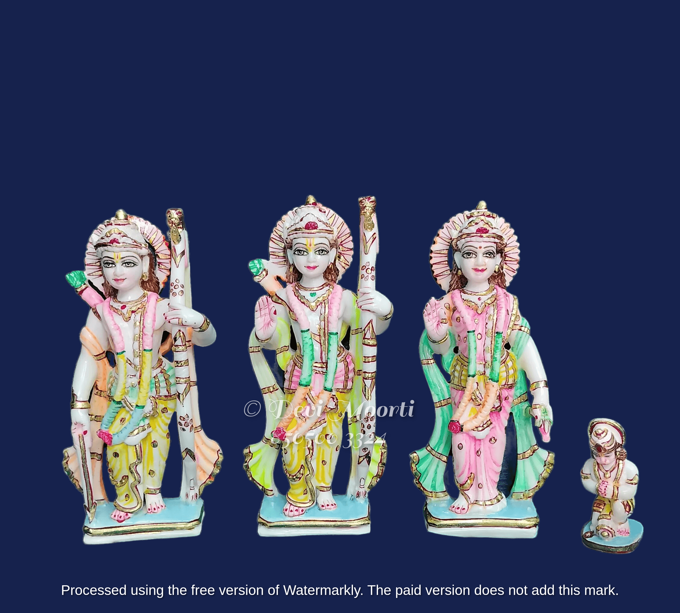 9 Inch Marble Ram Darbar Statues - Regional Style: Indian