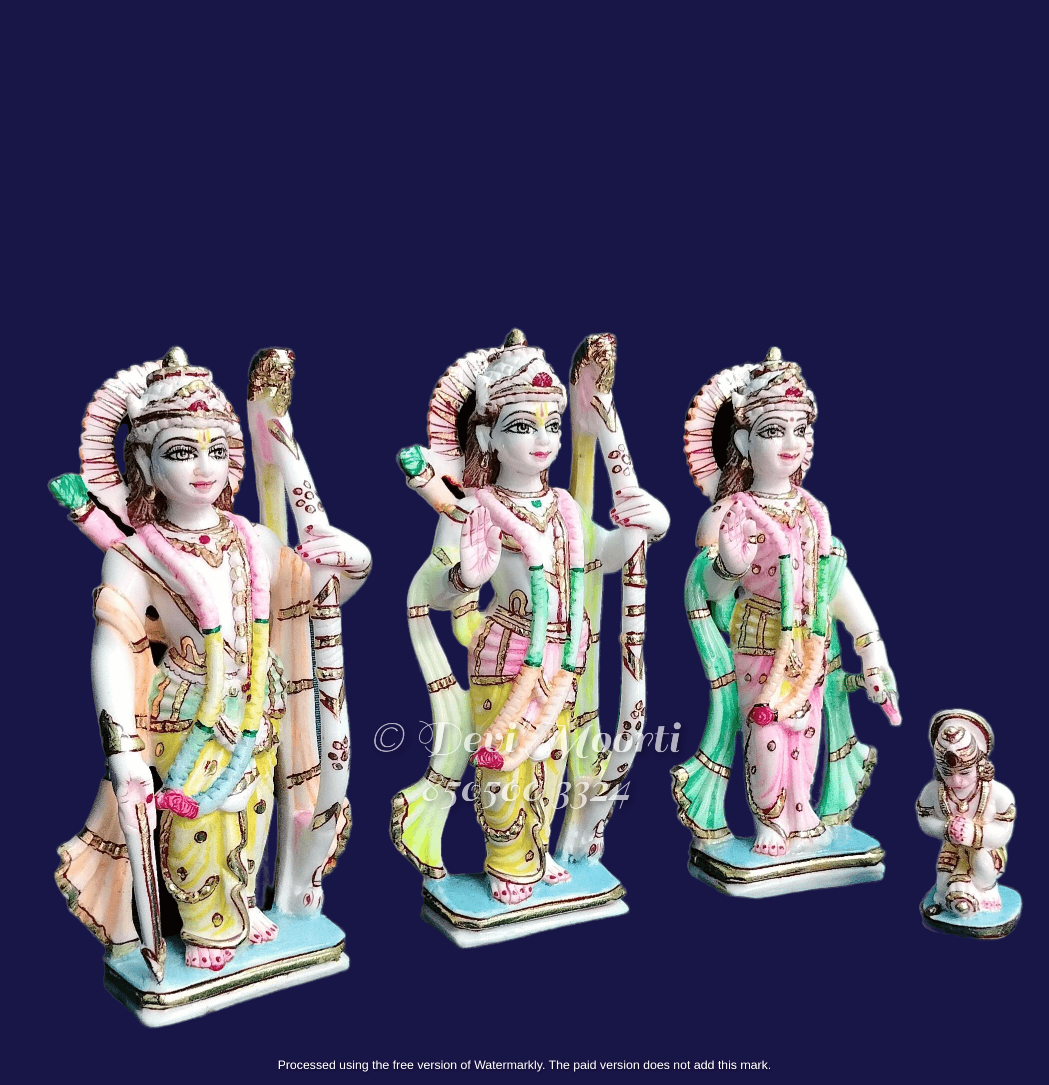 9 Inch Marble Ram Darbar Statues - Regional Style: Indian