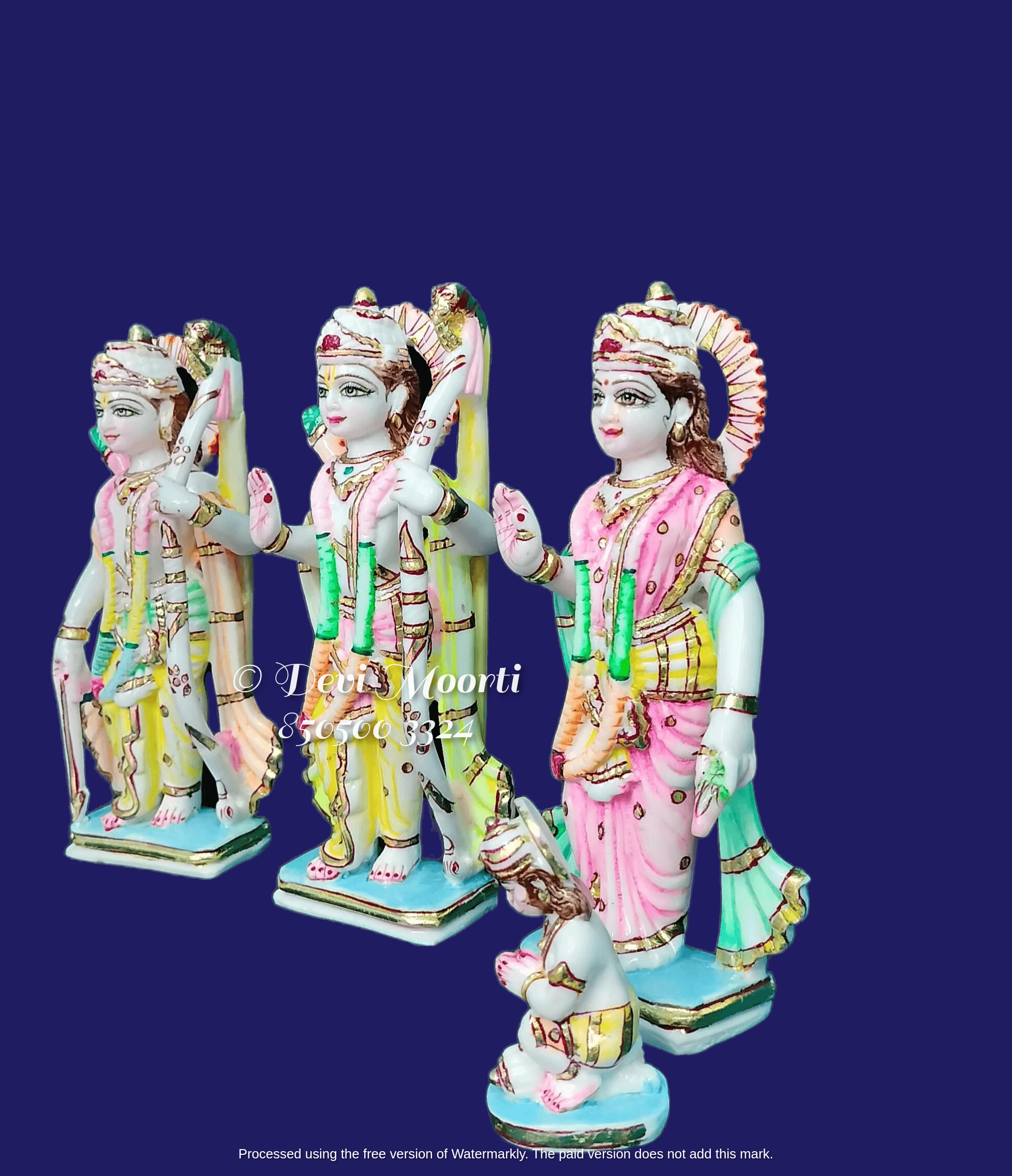 9 Inch Marble Ram Darbar Statues - Regional Style: Indian