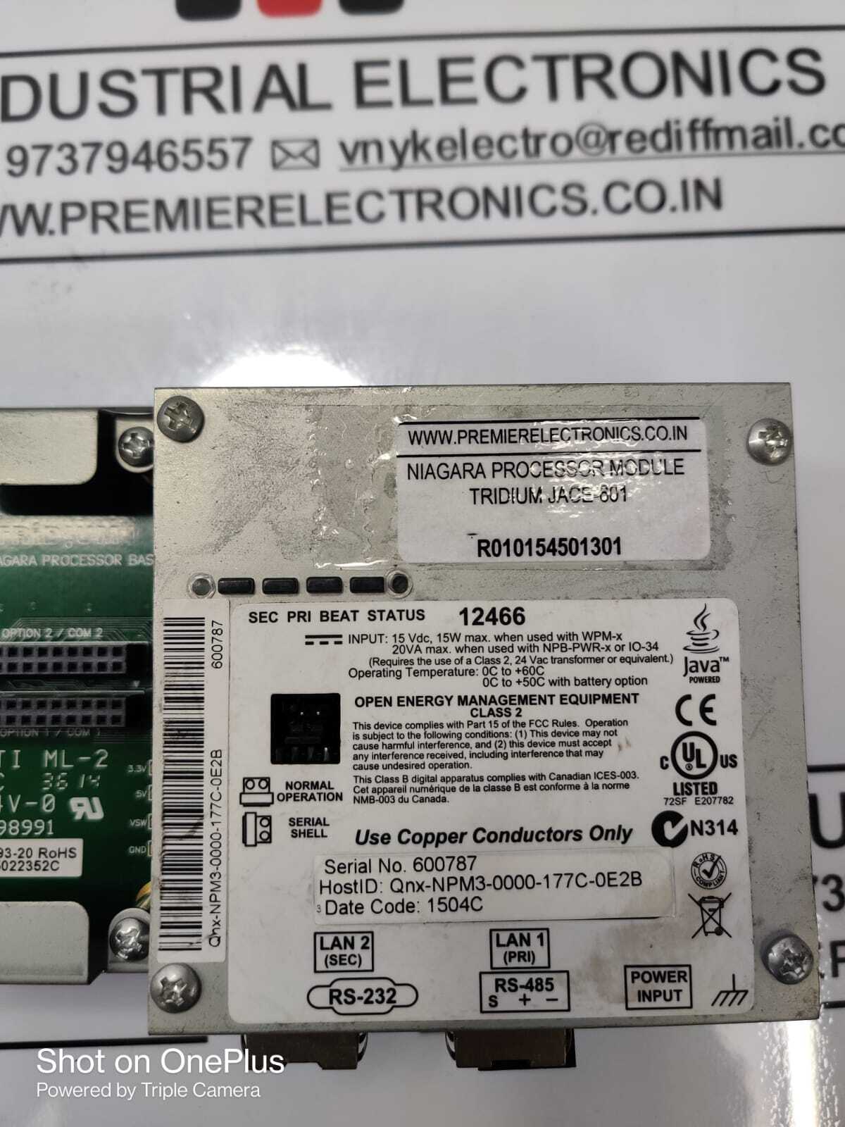 Niagara Processor Module Tridium Jace-601 Application: Industrial