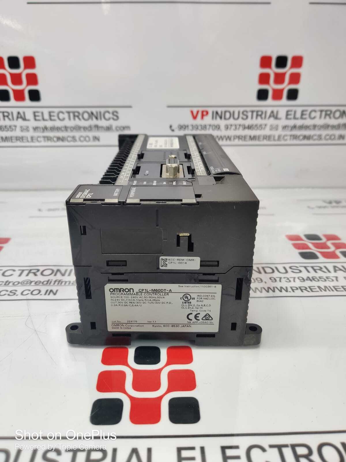 Omron Plc Cp1l-m60dt-a - 240v Digital Output, 180 Maximum Points, 24 Input Channels, Compact Dimensions 90x195x85 Mm, 680 G Weight, Industrial Application - Energy Efficient 1.5kw, Usb Communication Port